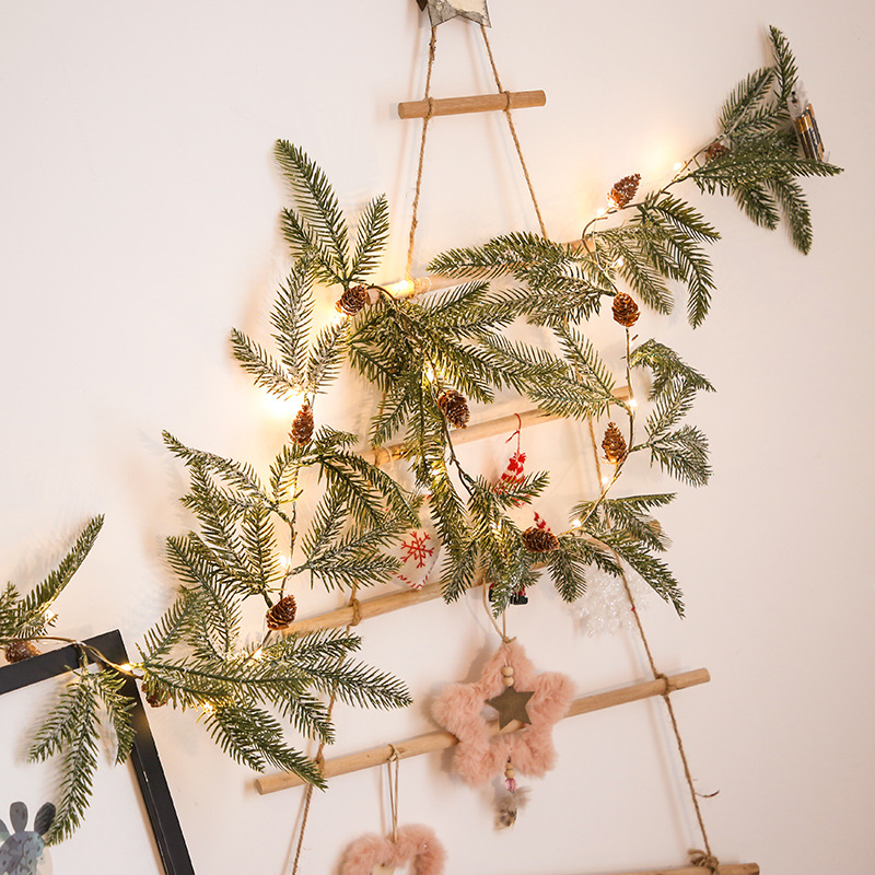 Amazon 2021 nueva aguja de pino LED Luz de cadena de Navidad decoración de la ventana del Hogar Accesorios de la foto