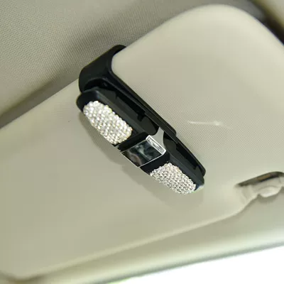 Cross-border Diamond car glasses clip Amazon multifunctional car glasses clip ticket clip new car glasses clip (Car Glasses Clip/Bill Clip) - white