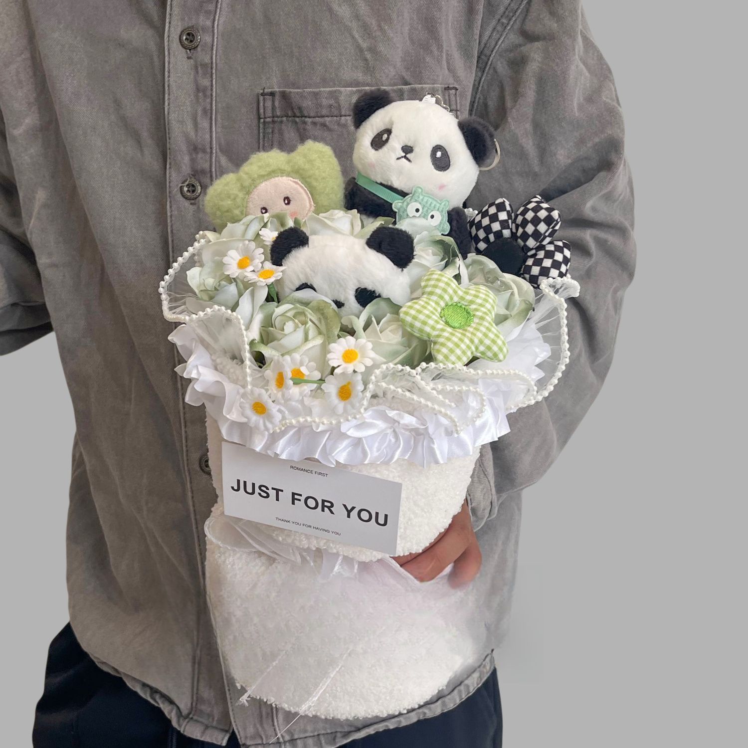 팬더 비누 꽃 녹색