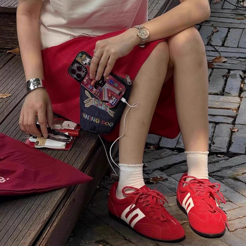 羊皮版~真皮复古德训鞋女方程式跑道赛车鞋薄底休闲运动鞋阿甘鞋|undefined