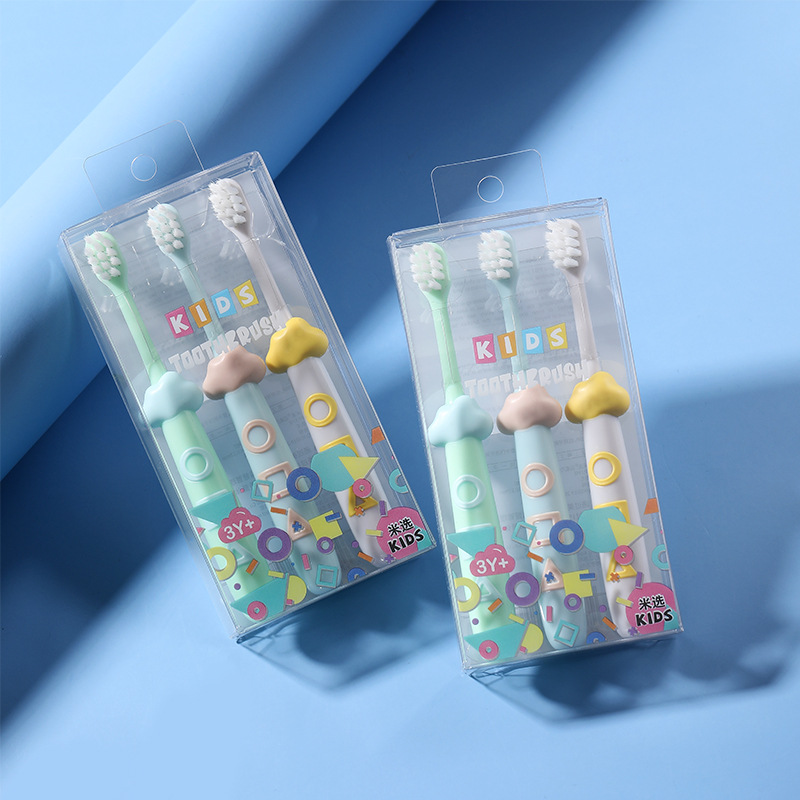 Children's Cartoon Cloud Toothbrush Soft Bristles 3 Pack 3-6 Years Old Baby Children's Fine Soft Bristles Oral Teeth Guard Toothbrush Manufacturer