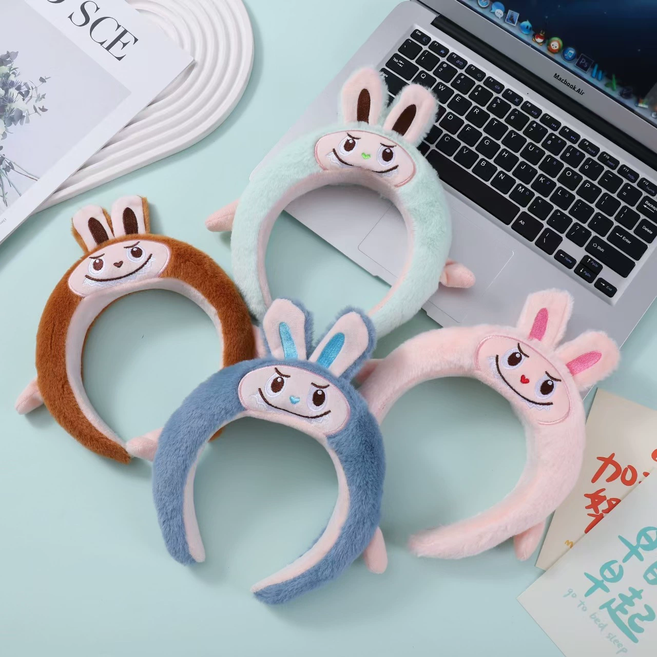 Cute plush cartoon headband for face washing, internet celebrity, 2024 years, new collection