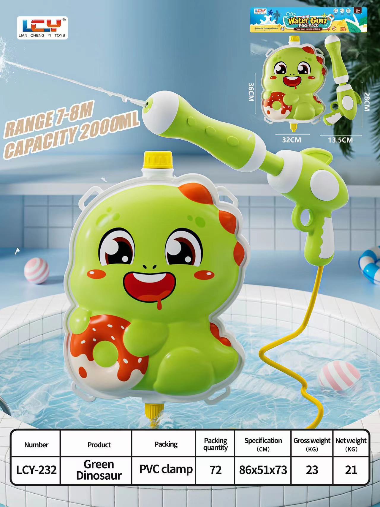 Mochila para niños, pistola de agua, juguete, pistola de chorro de agua de gran capacidad extraída, niño y niña juegan con pistola de agua, pelea de agua