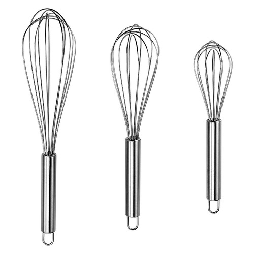 430 stainless steel pipe handle 6-wire egg beater milk frother handheld mixer baking tool steel wire Whisk Set