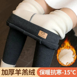 加绒打底裤女春秋外穿口袋修身高腰显瘦秋冬加厚保暖紧身打底裤女