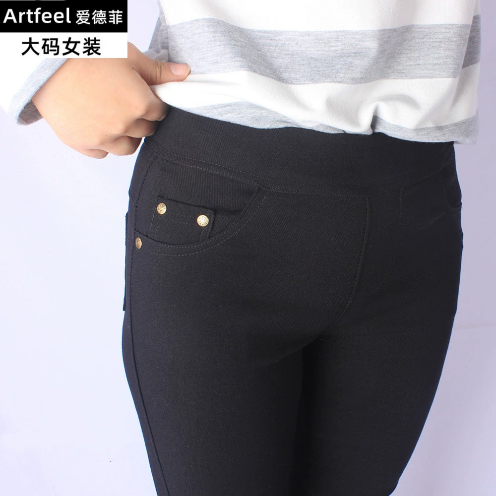 Cross-border new button pocket nine-point women's pants spring fat mm large size outer leggings for women one-piece hair delivery agent