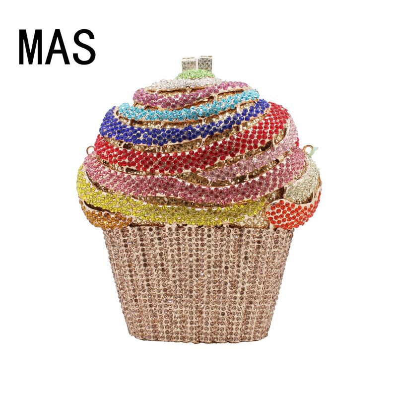 Ice Cream Crystal Clutch Ice Cream Diamond Dinner Bag Banquet Party Rhinestone Clutch Women's Bag
