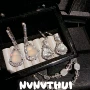 水沫玉佛公耳坠