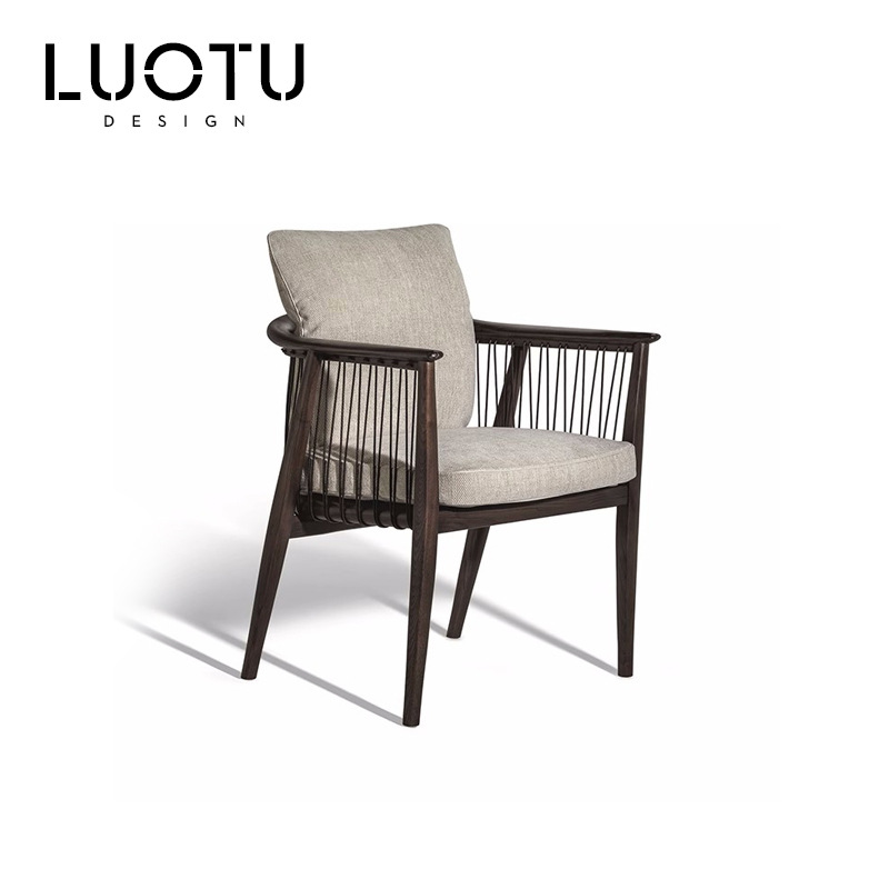 中古风餐椅Viola chair 意大利设计师实木椅子侘寂复古书房扶手椅