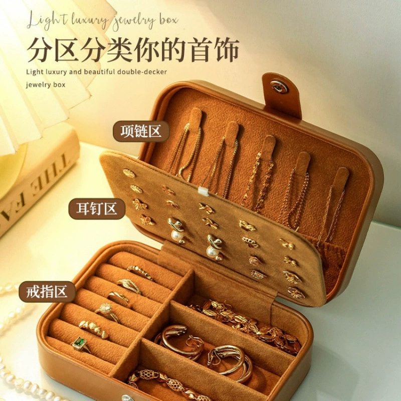 Ретро портативная высококачественная изысканная маленькая шкатулка для хранения сережек, кольца и ожерелья, прямые продажи с фабрики на Amazon