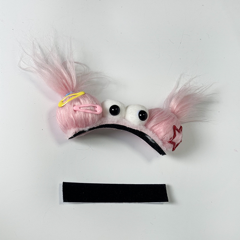 UCACO Winter Ski Helmet Decoration Doll, Pigtail Helmet Accessories (Auto Parts and Accessories) - fuwa-pigtail-pink