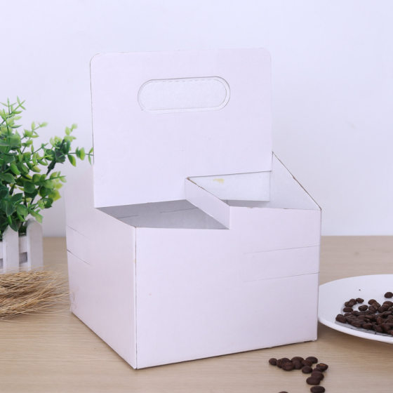 Outdoor cup holder coffee thickened cup holder disposable portable cup holder takeaway packaging Kraft paper single double hole paper cup holder