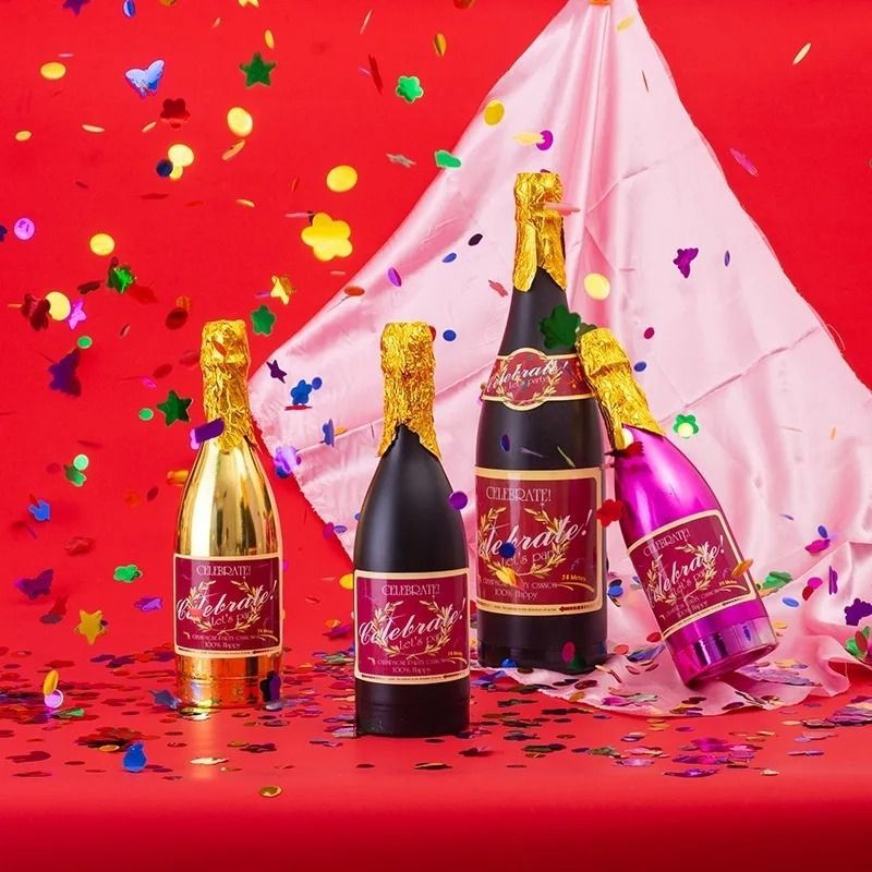 Cañón de Confeti Tipo Botella de Champaña Portátil, Decorativo para Fiestas y Graduaciones image 1