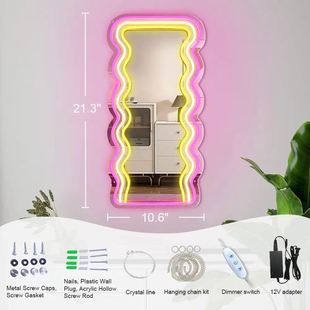 Amazon's Best-selling Mirror Neon New Christmas Gift Family Saw Decoration with Picture Wall Pendant