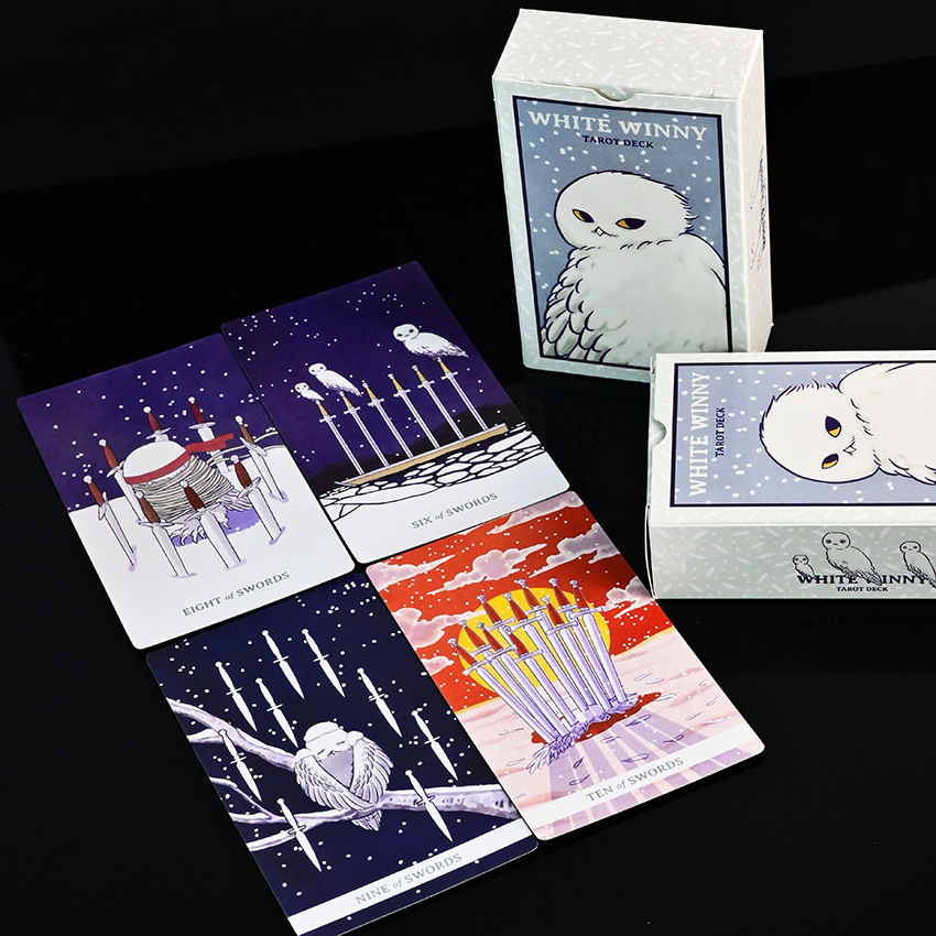 White Owl Tarot Karten Deck Englisch Orakel Partyspiele_voghion.com