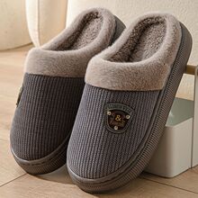 棉拖鞋男士冬季新款家居家用室内防滑厚底加绒保暖冬天棉鞋加大码