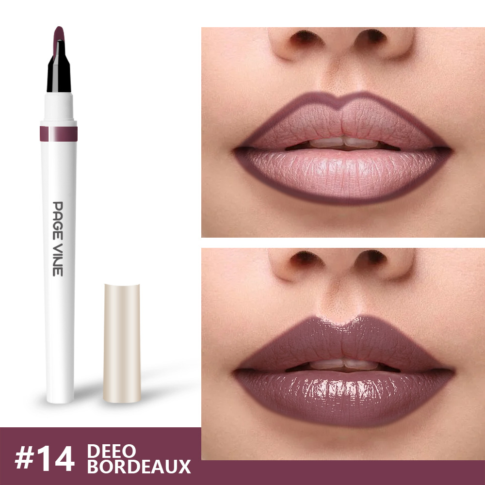 Lípido labial de maquillaje transfronterizo 2 - en - 1 lipstick impermeable y duradero, lipstick líquido de lipstick