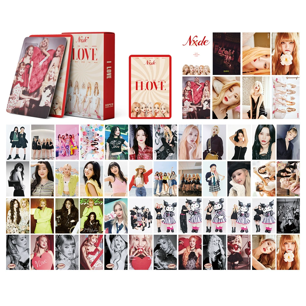 Набор LOMO-карт 54–55 шт., фото-карты K-pop / южнокорейских альбомов, разные дизайны