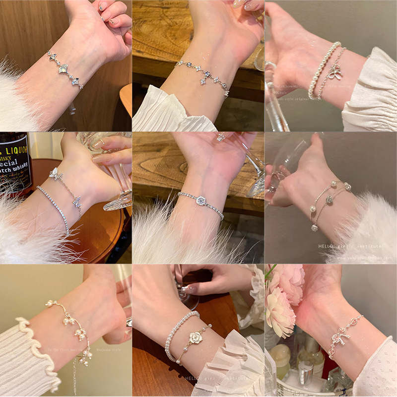 2026 New Exquisite Light Luxury Zircon Bracelet for Women, Korean Style, Stunning Fashionable Design, Unique and Elegant Jewelry