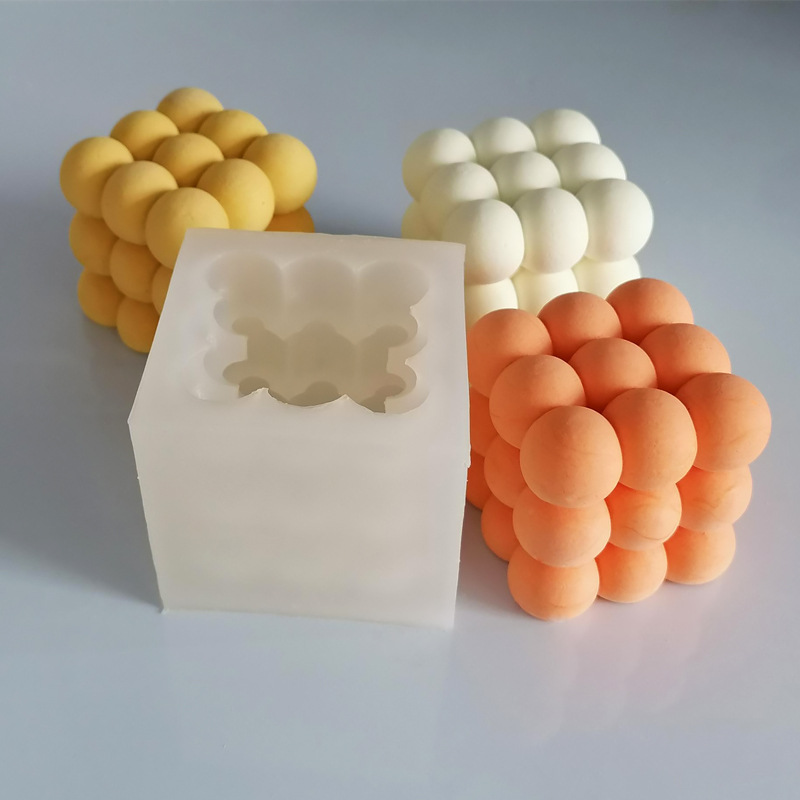 diy方形網紅ins魔方香薰硅膠蠟燭模具  翻糖蛋糕烘焙模具