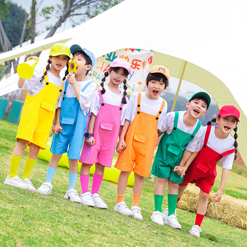 Niños DE LOS NIÑOS pantalones cortos color caramelo traje verano Escuela Primaria kindergarten coro danza reloj