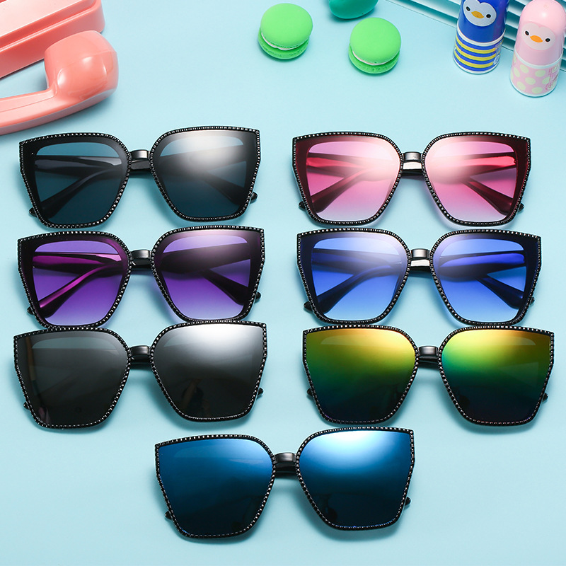 2021 Metal Korean Edition black fashion sunshade Box new pattern Net Red Frame glasses children Sunglasses
