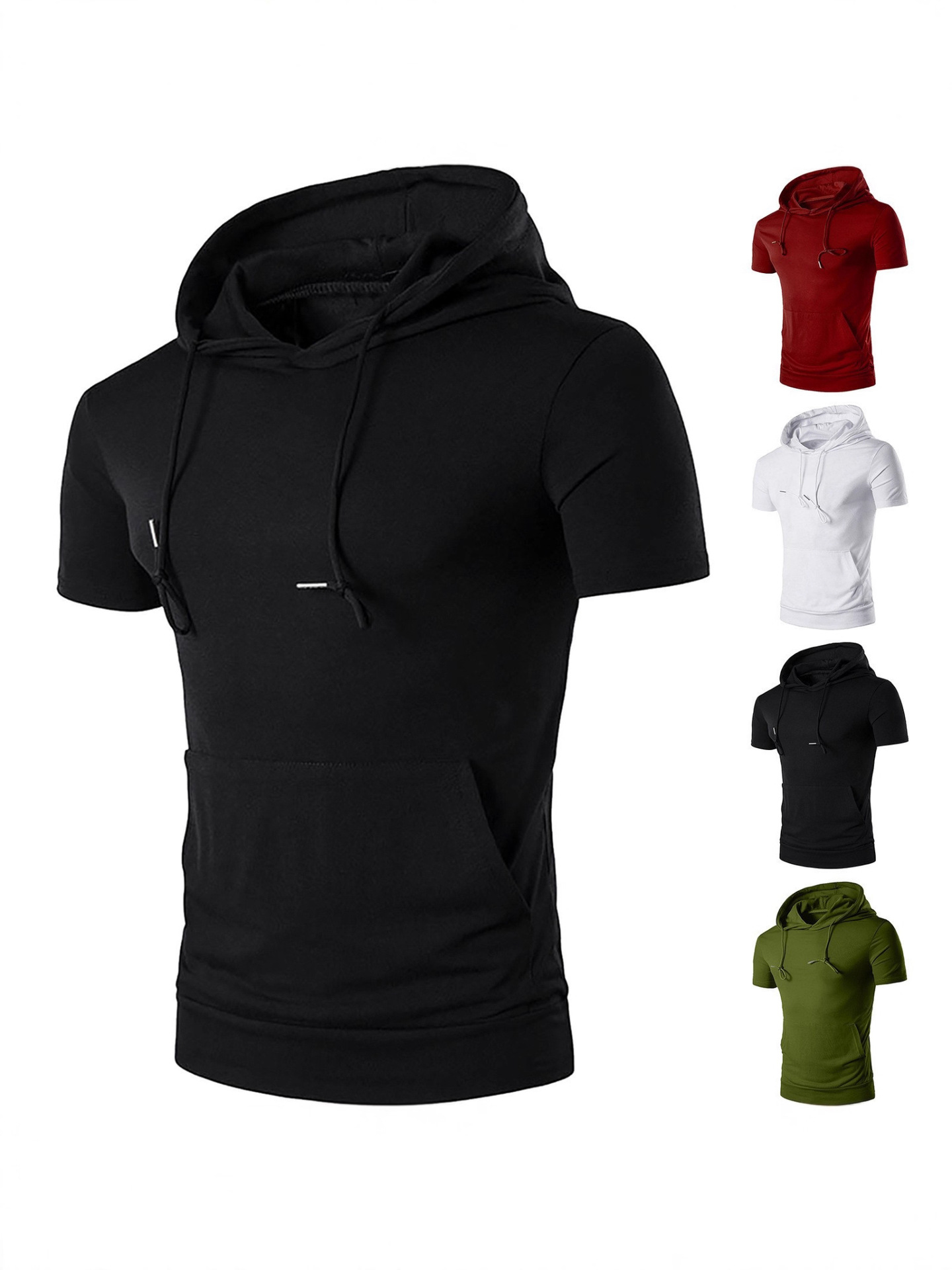 summer solid color shirt with hood