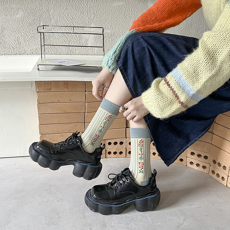 55g Weight Socks Classification Socks Lingerie Type Cotton Fabric Type A Pair Quantity Daily Occasion Comfort Function Multicolor Pattern Autumn&Winter Season Women's Gender Vacation, Simple Style Style Women's Vacation Simple Style Multicolor Cotton Crew Socks A Pair 14