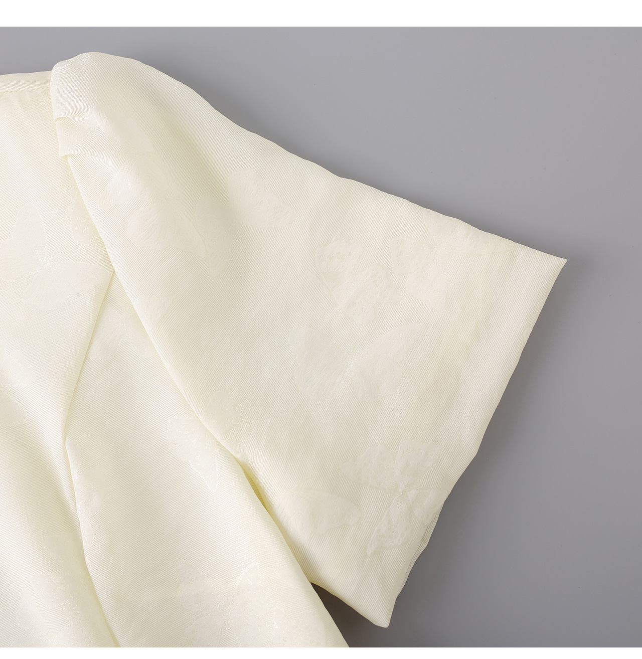 Đầm maxi nữ thắt eo họa tiết bướm jacquard kiểu Pháp — màu be chi tiết 24