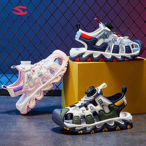Habib Bear Children's Shoes  Summer New Girls Baotou Beach Shoes Boys Swivel Buckle Sandals Manufacturer Shipping