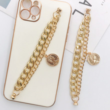 新款金属双链条美人头手链diy饰品配件手机壳美容链条手机壳潮流