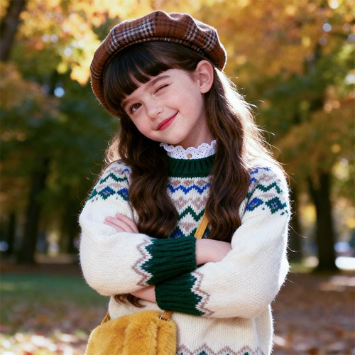AliExpress foreign trade children's wigs, European and American girls, Qi Liu Hai, wavy hair, chemical fiber full headgear, cross-border wholesale