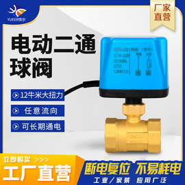 电动二通球阀220V两线常闭常开式电动球阀开关DN15 20 25 50dc24V