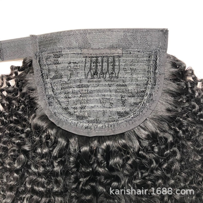 Afro rizado velcro cola de caballo con clip Afro rizado Cola de Caballo peluca cola de caballo