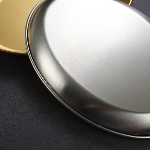 Korean 304 stainless steel dan-shaped plate, fish plate, snack plate, barbecue plate, hot pot dish, French fries plate, barbecue plate