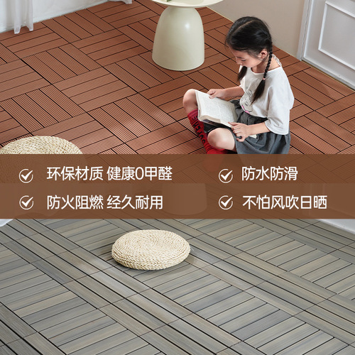 New Outdoor Splicing Wood-Plastic Composite Balcony Self-Installation Terrace Renovation Waterproof and Ant pest-Proof Plastic Flooring Manufacturer Wholesale