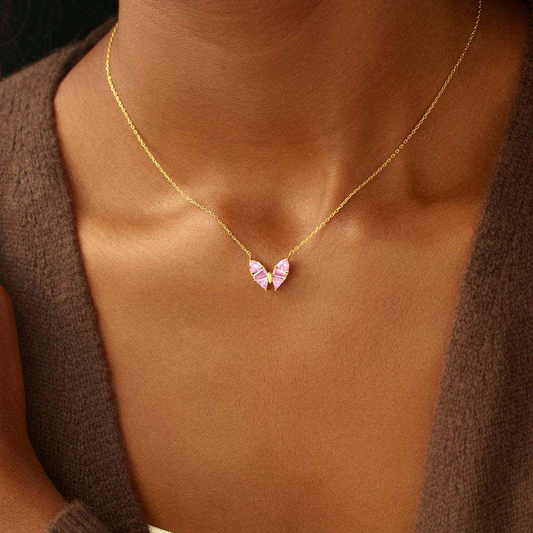 925 sterling silver Chain Material cable chain Chain Type 1 Piece Quantity 925 Sterling Silver Zircon Cable Chain Plating Butterfly Pendant Necklace
