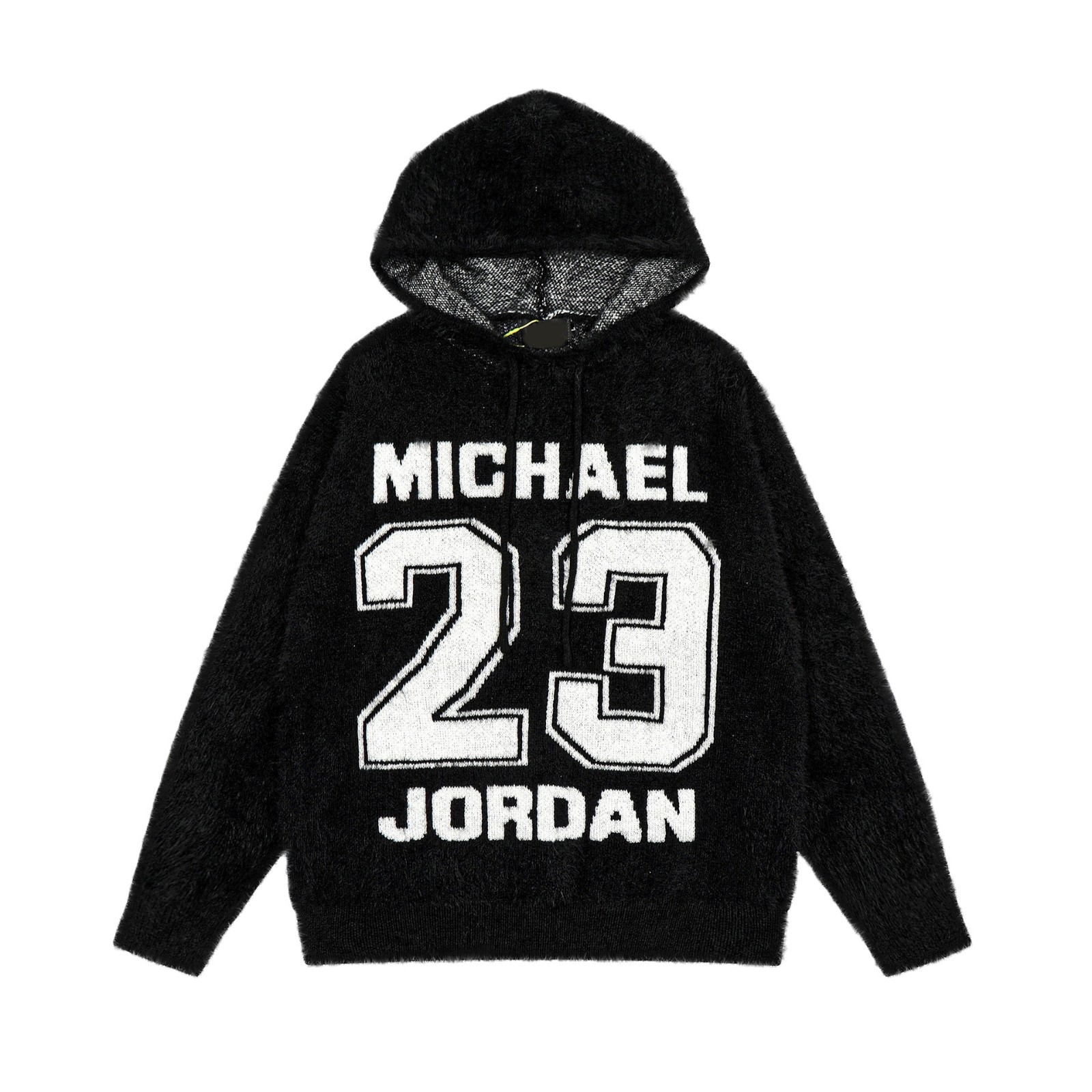 American retro letras Jacquard diseño sensación de suéter encapuchado para hombres y mujeres otoño y invierno nuevo suéter de punto relajado casual versátil