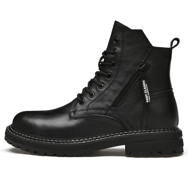 Ботинки Martens Chelsea из кожи, демисезонные, высокий верх, рифлёная подошва, размеры 38–45