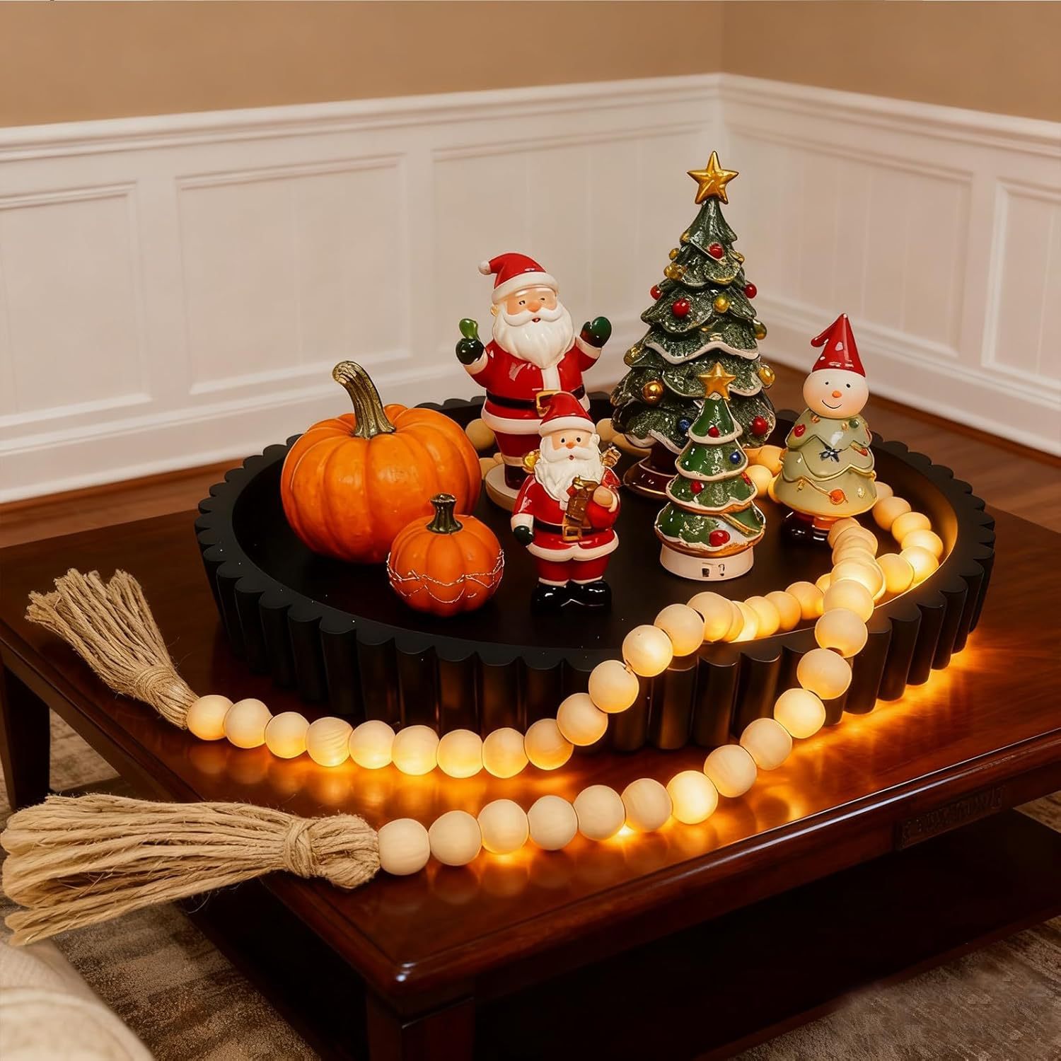 Cross-Border Wave-Shaped Counrtop Miscellaneous Box Silicone Lace Round Storage Tray For Christmas Gifts And Fruit_voghion.com