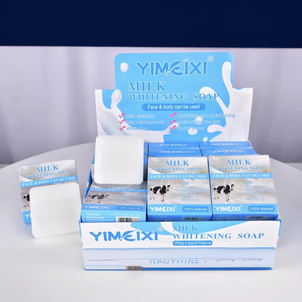 YIMEIXI跨境手工皂 外贸手工精油皂 洗脸皂身体皂 VC皂大米皂95g