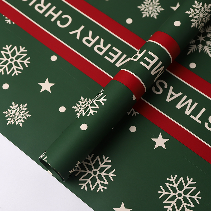 Papel de Envoltura Impermeable de Navidad para Flores y Regalos de Película Perlada