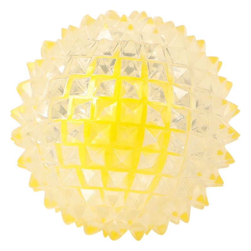 Bola de juguete luminosa para mascotas de venta caliente transfronteriza resistente al desgaste resistente a los mordiscos para mascotas bola de espina elástica bola de guía para perros mediana y grande