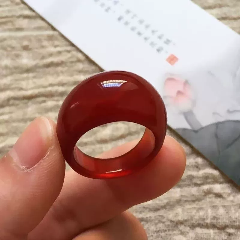 Кольцо из натурального красного агата для мужчин и женщин, указательный палец, ювелирные изделия в виде капли воды, кольцо на палец из халцедона и нефрита на год рождения, подарок