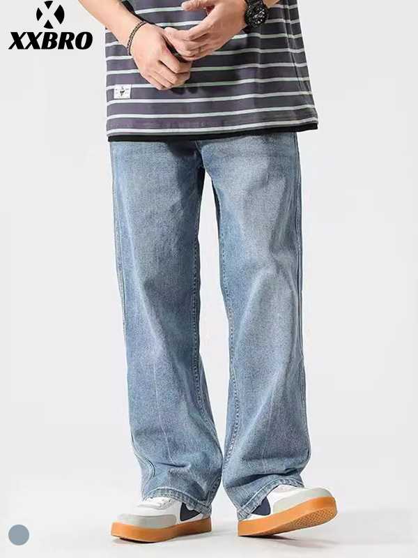 Jeans Rectos y Holgados para Hombre de Mezclilla de Algodón image 3