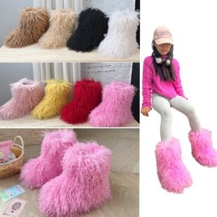 25�¿�羳��ͯѩ��ѥ��ů����ë����ëëѥfur boots kids BOOTS