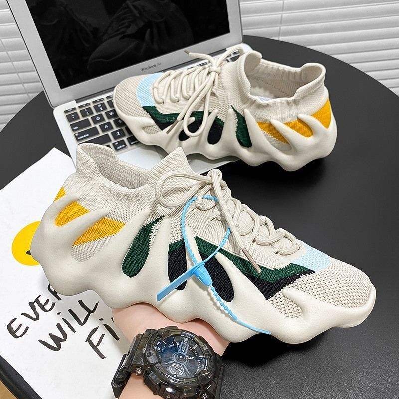 Octopus men's and women's shoes 2022 autumn and winter New couple lace-up casual shoes fashionable flying woven breathable fashion shoes