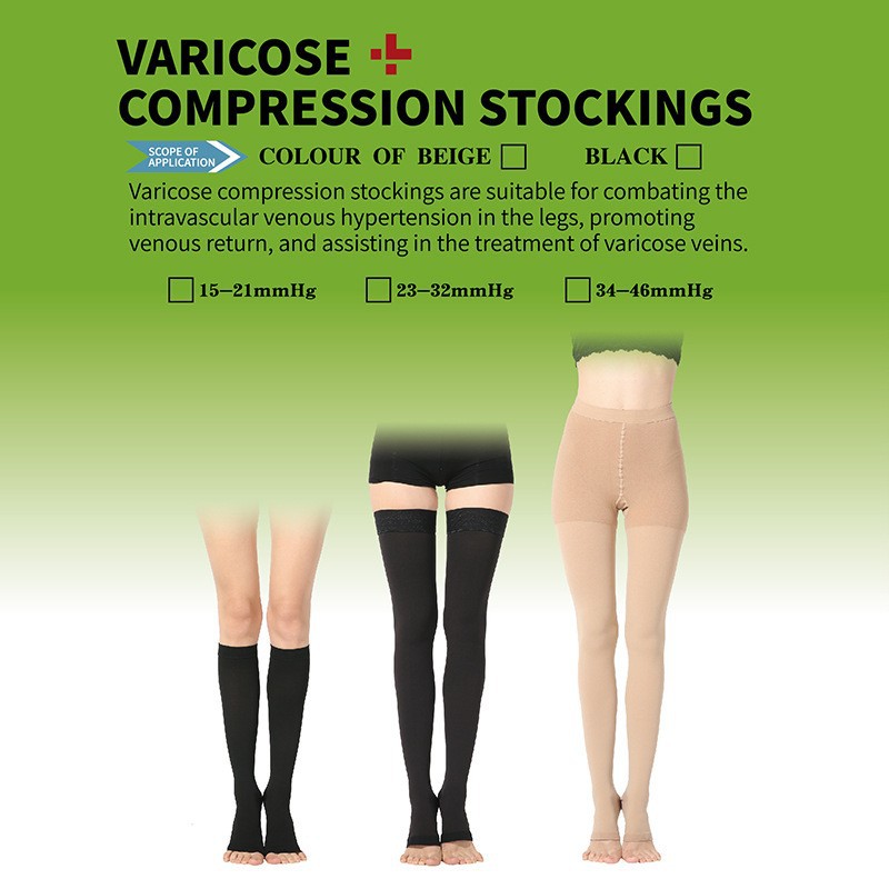 In-stock cross-border bestseller: Professional elastic compression socks, sports pressure socks, level 2, mid-calf length, venous compression socks