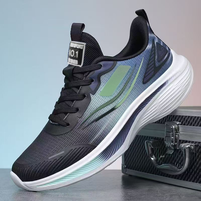 2025 Summer New Style Mesh Casual Sports Shoes for Men, Lightweight Non-Slip Shock-Absorbing Running Shoes, Cross-Border Extra Large Size Men's Shoes