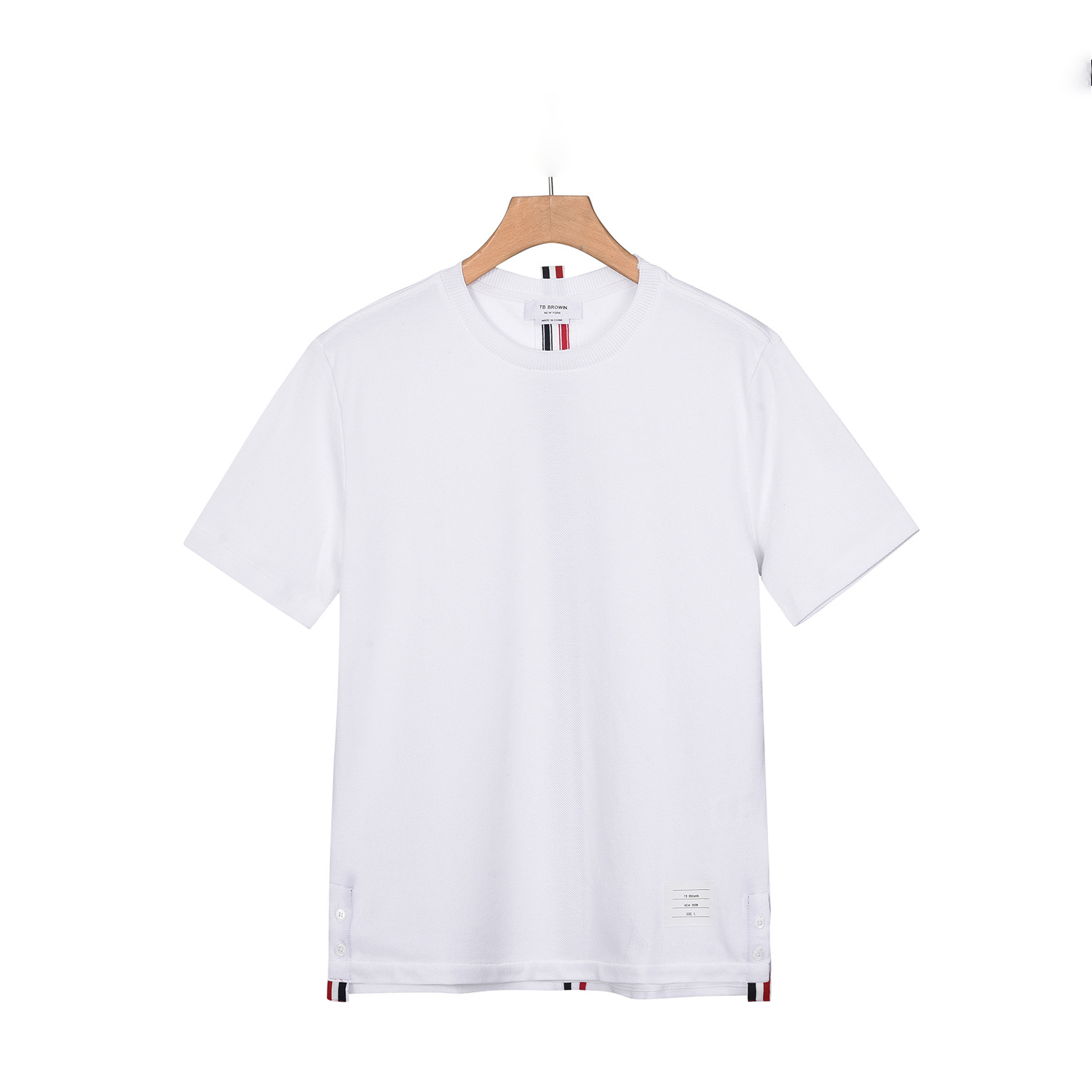 Browin tbのリボンは赤と白と青のストライプの半袖の男女の同じタイプのtシャツのカップルの金を代行します。